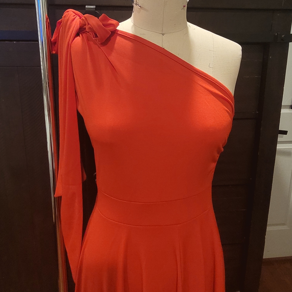 SHEIN One-Shoulder Vibrant Red Dress